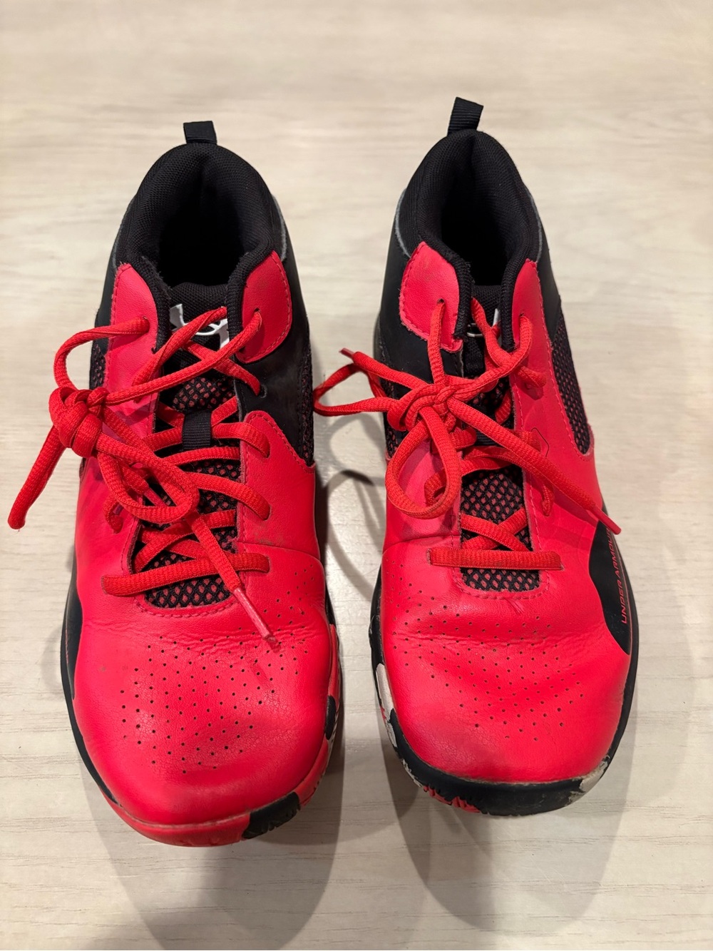 Under Armour Kids Red and Black Athletic Sneakers